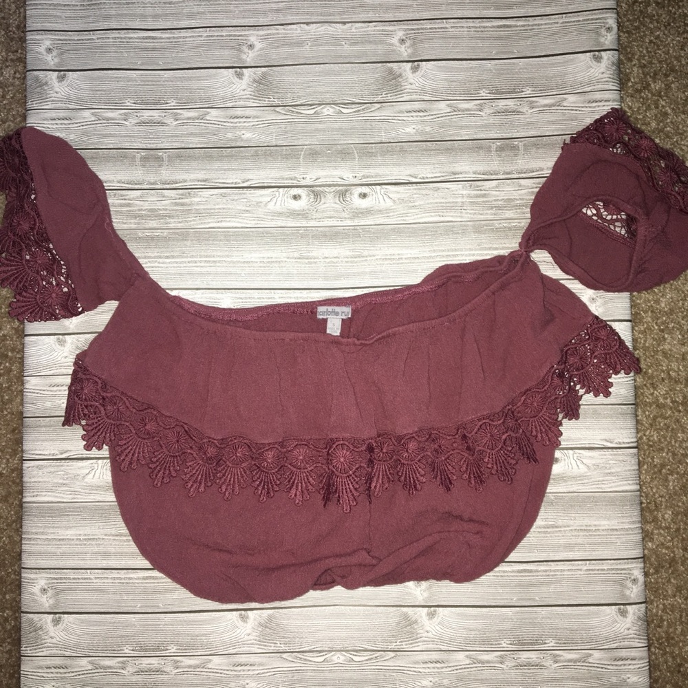 Two off the shoulder shirts from Charlotte Russe
